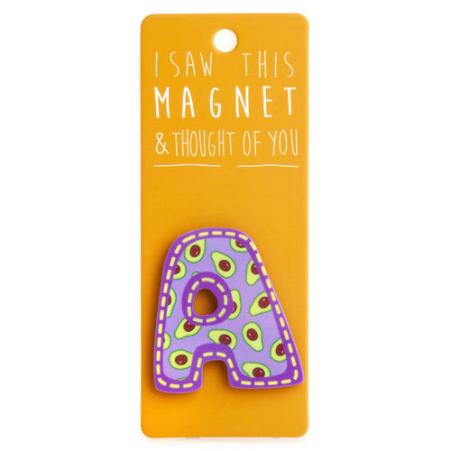 A fridge magnet saying 'A'