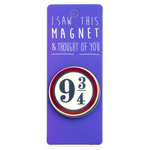 A fridge magnet saying '9-3-4-'