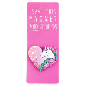 A fridge magnet saying 'Unicorn Heart'