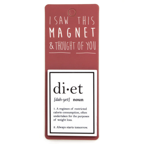 A fridge magnet saying 'Diet'