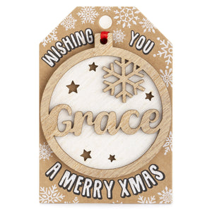 Personalised Christmas Tree Decorations A-I