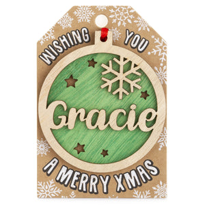 Personalised Christmas Tree Decorations A-I