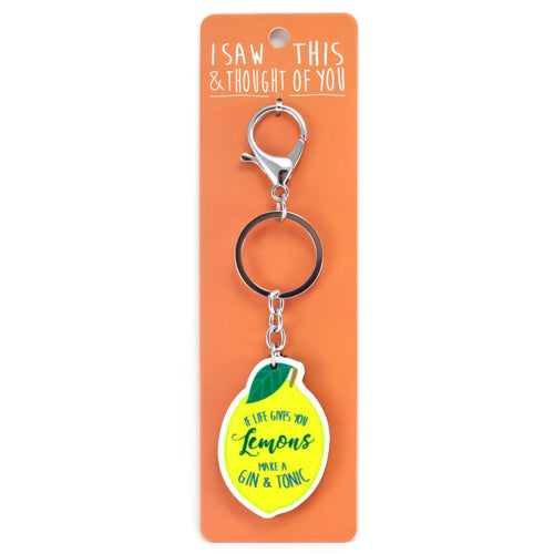 A KEYRING SAYING 'LIFE GIVES LEMONS'