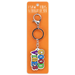 A KEYRING SAYING 'GOOD VIBES'