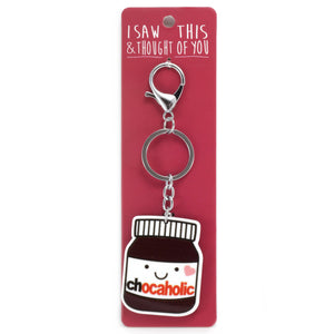 A KEYRING SAYING 'CHOCAHOLIC'