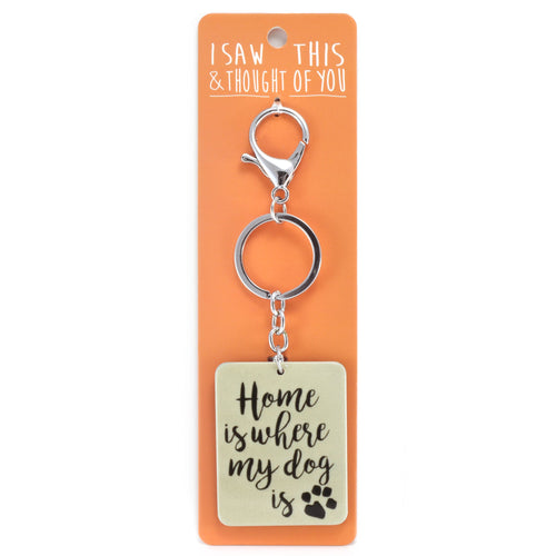 A KEYRING SAYING 'HOME DOG IS'