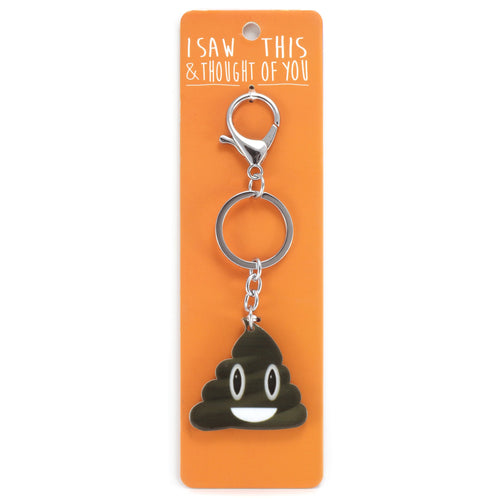 A KEYRING SAYING 'POOP EMOJI'