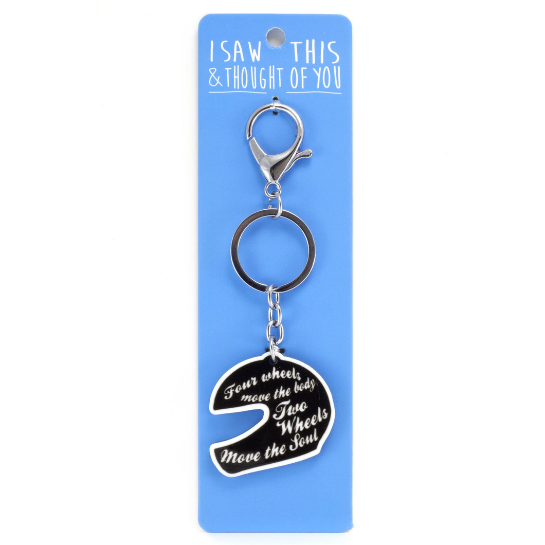 A KEYRING SAYING 'TWO WHEELS'