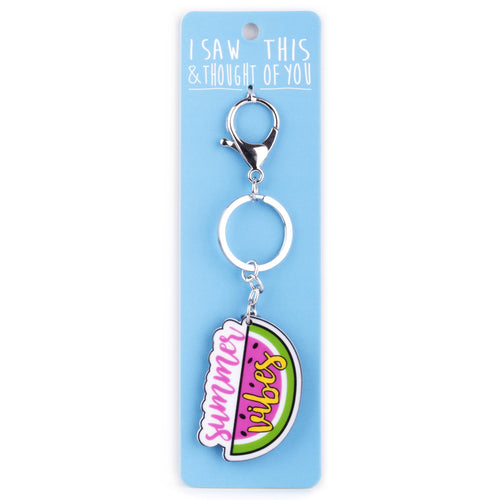 A KEYRING SAYING 'WATERMELON SUMMER VIBES'