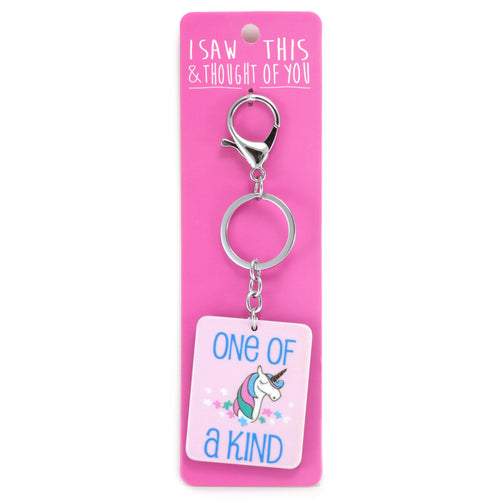 A KEYRING SAYING 'ONE OF A KIND UNICORN'