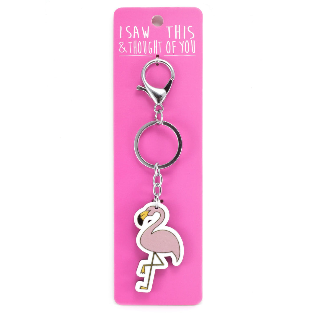 A KEYRING SAYING 'FLAMINGO'