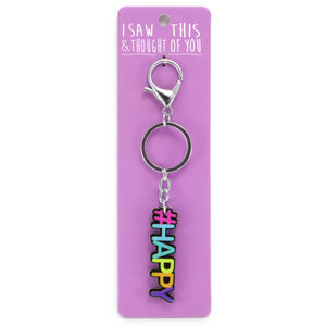 A KEYRING SAYING '#HAPPY'